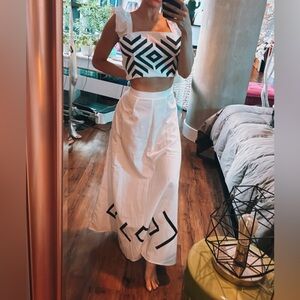 COPY - Black & white two piece skirt set